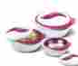Dt-3240-p Pinnacle Thermoware Keep Hot Cold Red Casserole Serving Bowls Lids Food Keeper Dish Retro Set 3 Bowl 706177102225