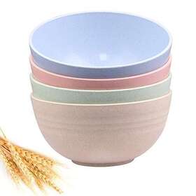 Duoluv 758648059941 Unbreakable Cereal Bowls - Wheat Straw Fiber Lightweight Bowl Sets 4