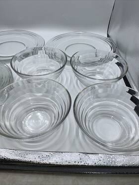 9109.027.09-mx Duralex Made In France 5.5 Inch Stackable Clear Bowl Set Of 4. With Plates