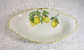 Efd12 Effetti Home Oval Serving Bowl Lemons Inch Lemoni 12x7 Hand Made In Italy