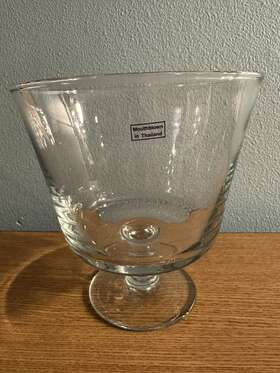 El325 Elan Trifle Bowl Mouthblown In Thailand-euc- 6-8 Cup Cap- Large