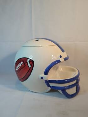 Elements 028225019942 Football Helmet Chips Dip Ceramic Bowl Super Party 9 Inch H X 12 W