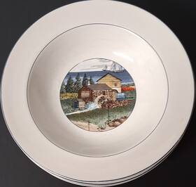 Epoch Exclusives E2031 Pioneer Bay Soup Bowl Set Of 5white Multicolor China
