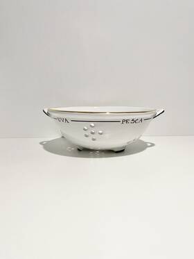 24-carat Eurolux Home Po0007 Fruit Bowl Posata Wolfman Italy Gold Ceramic Food-safe Colander