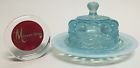 409bao Eye Usa Mosser Covered Aqua Glass Dish Winker Tub Nib Opal Butter