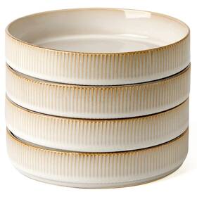 Famiware 755630442217 Star 7.5 Inch Pasta Bowls Set Salad Bowl Of 4 Double Reactive Glaz