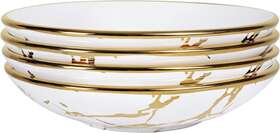 Fanquare 691041387757 Porcelain Pasta Bowls Set Of 4 Gold Marble Serving Bowl 16oz Ramen B