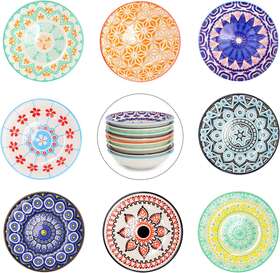 Farielyn-x 744110696066 3 Oz Round Soy Sauce Dipping Bowls Set Of 8 Porcelain Side Dishes/plates