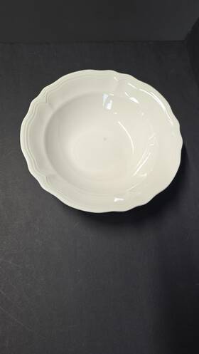 4238 Federalist Ironstone Vintage White Soup Bowl Scalloped Rim Japan Stoneware