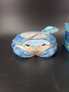 Fishermans Catch 730384410293 Certified International Crab Fisherman S Dip Bowl And Spreader Novelty