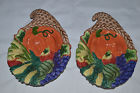 Fitz And Floyd Cornucopia 2 Serving Bowls Scarecrow Autumn Harvest Pumpkin 1996 742414162300