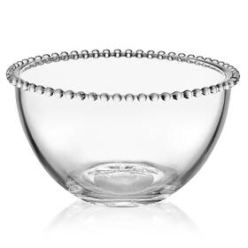 Fitz & Floyd 885991263111 And Beaded Glass Fruit Serve Salad Bowl 8.25 Inch Clear