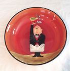 Flickinger Happy Serving Fat Bread Waiter Pasta Italian Wine Dish Bowl Tracy