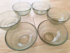1759350 Fortessa 6 Jupiter Olive Glass Bowls Cereal Soup Salad