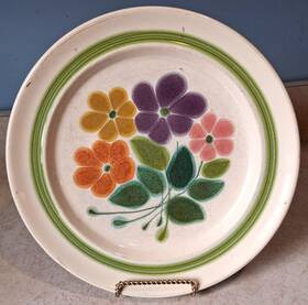 100-73 Franciscan Floral Plate Earthenware By Gladding Oven Safe Dish 10.5 Inch D Usa