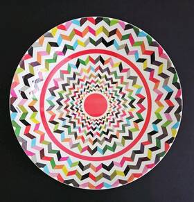 French Bull 818727013407 Ziggy 11.75 Inch Serving Bowl Melamine Dinnerware Salad Pasta Chevron