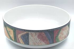 H097 Furio H097/52 Home Mesa Geometric 9 Inch X 3-1/4 Round Vegetable Serving Bowl