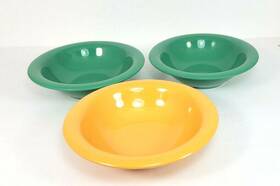 B-127 G.e.t. Enterprises Melamine Soup Cereal Bowls 7.25 Inch Yellow Green Set Of 3