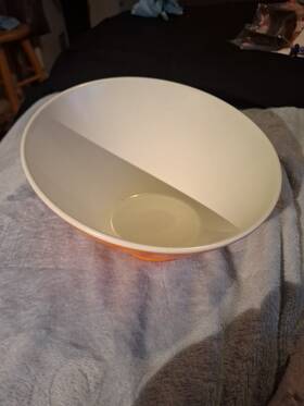 B-792-w G.e.t. Enterprises San Michele Orang And White Melamine Cascading Bowl