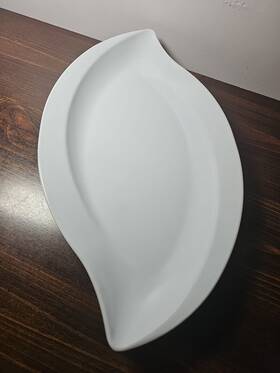 Ml-211-w G E T Enterprises Llc G.e.t. San Michele Wave Shaped White Melamine Platter 20 Inch X 12 Leaf Petal