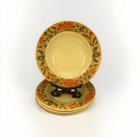 Ml-93-vn G.e.t. Enterprises 5 Venetian Set 11 Inch Melamine Soup/salad/cereal Bowls Yellow Orange Flowers