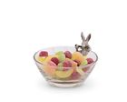 G413bn Vagabond House Glass Bowl With Pewter Climbing Bunny 848324029631