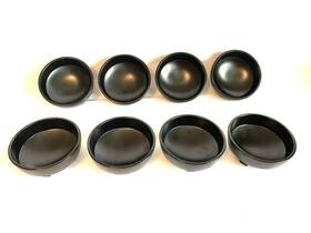 0358 Gessner Lot 8 Molcajete Footed Bowls No. Fruit Dessert Black Melamine