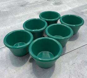 Gessner Products Co 0391 Set Of 6 Vintage Condiment Cups Teal Melamine # Usa