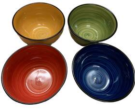 Gibson Home 085081415646 Cereal Bowls Set Of 4 Speckle Multi Colors Ceramic 5 1/4 Inch New