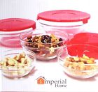 Glass Bowls Imperial 124.95 Rptv 5 Home Pc Lot Total Red Lid 25