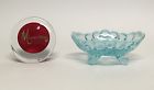 409jao Glass Mosser Nib Winker Jelly Pedestal Opal Eye 5.5 Dish " Jam Aqua