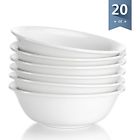 1306 Glassbowl20ozset6white Porcelain Cereal Bowls