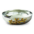 Gm14118 Stainless Steel Golden Vine Hammered Salad Bowl 015227700206