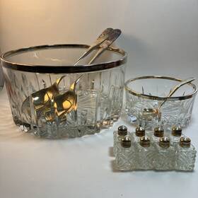 Godinger 028199001080 Windsor By Crystal And Silverplate Gourmet Salad Set 13pcs See