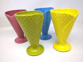 5164 Godinger Co Home Essentials Waffle Ice Cream Cone Dishes - Set Of 4