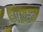 Golden Rabbit Enamelware Lemongrass Damask Soup Cereal Salad Bowl Set Of 5 New 619199618110