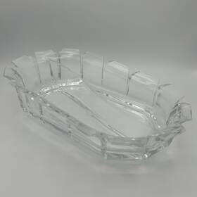 Gw358 Grainware Carlisle Vintage Regal Lucite Oval Divided Serving Bowl Dish