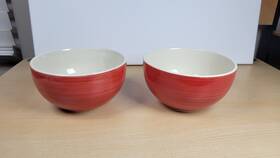 Graydon Hall 639277255532 Red Striped Cereal Bowl-micro/dish Safe. Set Of 2 / Replacement