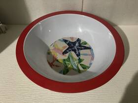Greenbrier 343935 Melamine Starfish Reed And White 12 Inch Large Snacks Salad Fruit Serving Bowl-beach