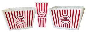 Greenbrier 639277033116 2 Retro Square Popcorn Tubs And 1 Smaller Container Family Movie Night Reusable