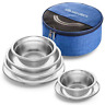 H219 Wealers Stainless Steel Plates And Bowls Camping Set 696571533070