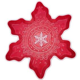 Hge356 Hallmark Red Snowflake Shaped Dish Serving Bowl Christmas Holiday 9 In