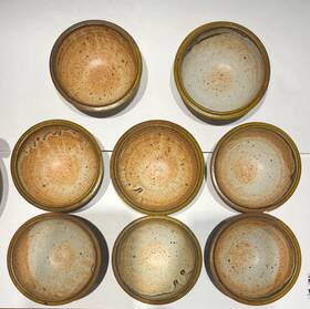 Handmade 712004240237 Ceramic Bowls Set Cereal Of 8 Hand Thrown Artist Signed
