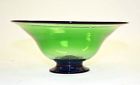 Rim-14.5 Handmade "dx6 Blue Recycled " Green Glass Bowl