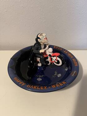 97810-02z Harley Davidson Inch Happy Halloween Treat Bowl 2001