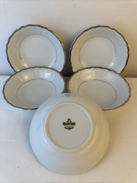 3639 Harmony House Silver Sonata Set Of 4 Dessert/fruit Bowls 5 1/2 Inch Japan