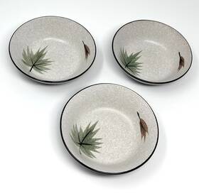 4102 Harmony House Maple Leaf Stoneware 6 Inch Coupe Cereal Bowl Japan Set Of 3