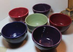 Hd Design 445004436470 Set Of 6 Large Colorful 6-inch Pottery Soup Bowls Dishwasher And Microwave Safe