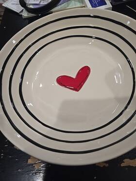 1004380108 Heartful Home Heart And Black Polk Dot Serving Bowl