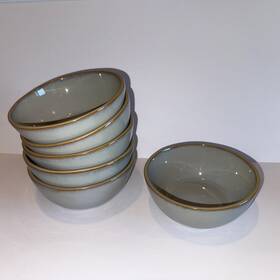 324-03-6285 Hearth & Hand With Magnolia Blue Stoneware Reactive Exposed Rim 6 Inch Cereal Bowl Set Of - And